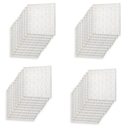 40 Placas Revestimiento Pared Autoadhesiva 70x77cm Promo X40 Blanco