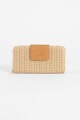 Billetera rafia beige