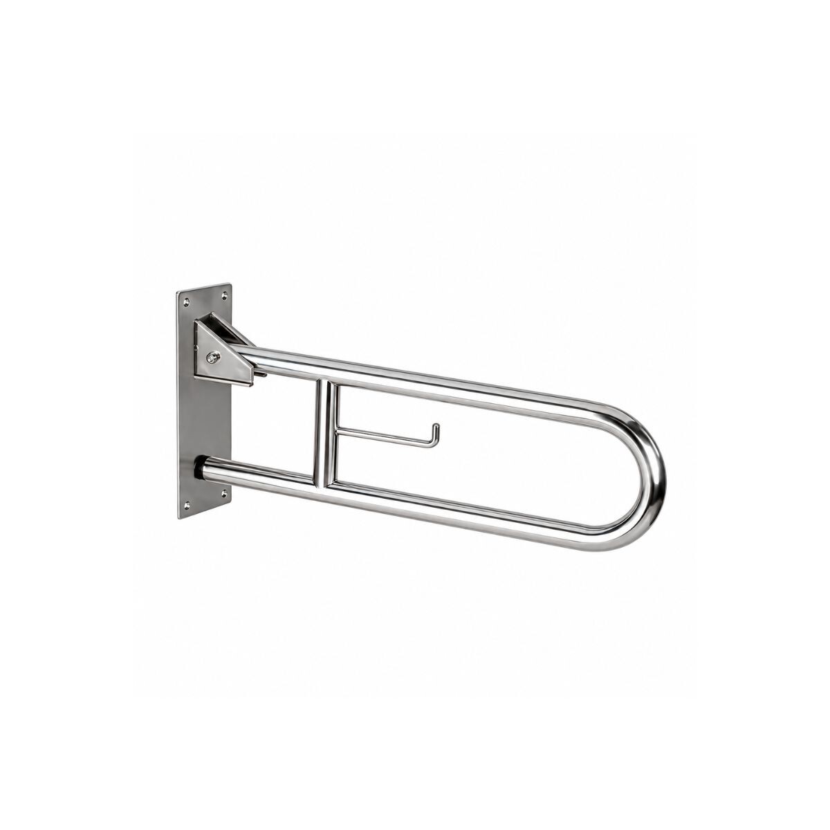 Barra Doble Rebatible 60cm Acero Inox Con Portarrollo 