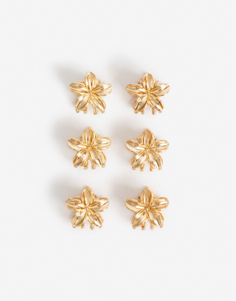 Broches Sets Flores Set X6 Mini Flores Metálicas. - Combinacion Bicolor