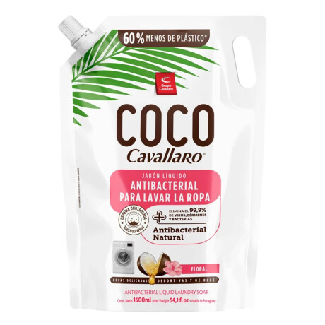 DETERGENTE LIQUIDO PARA ROPA COCO CAVALLARO DOY PACK FLORAL 1600 ML DETERGENTE LIQUIDO PARA ROPA COCO CAVALLARO DOY PACK FLORAL 1600 ML