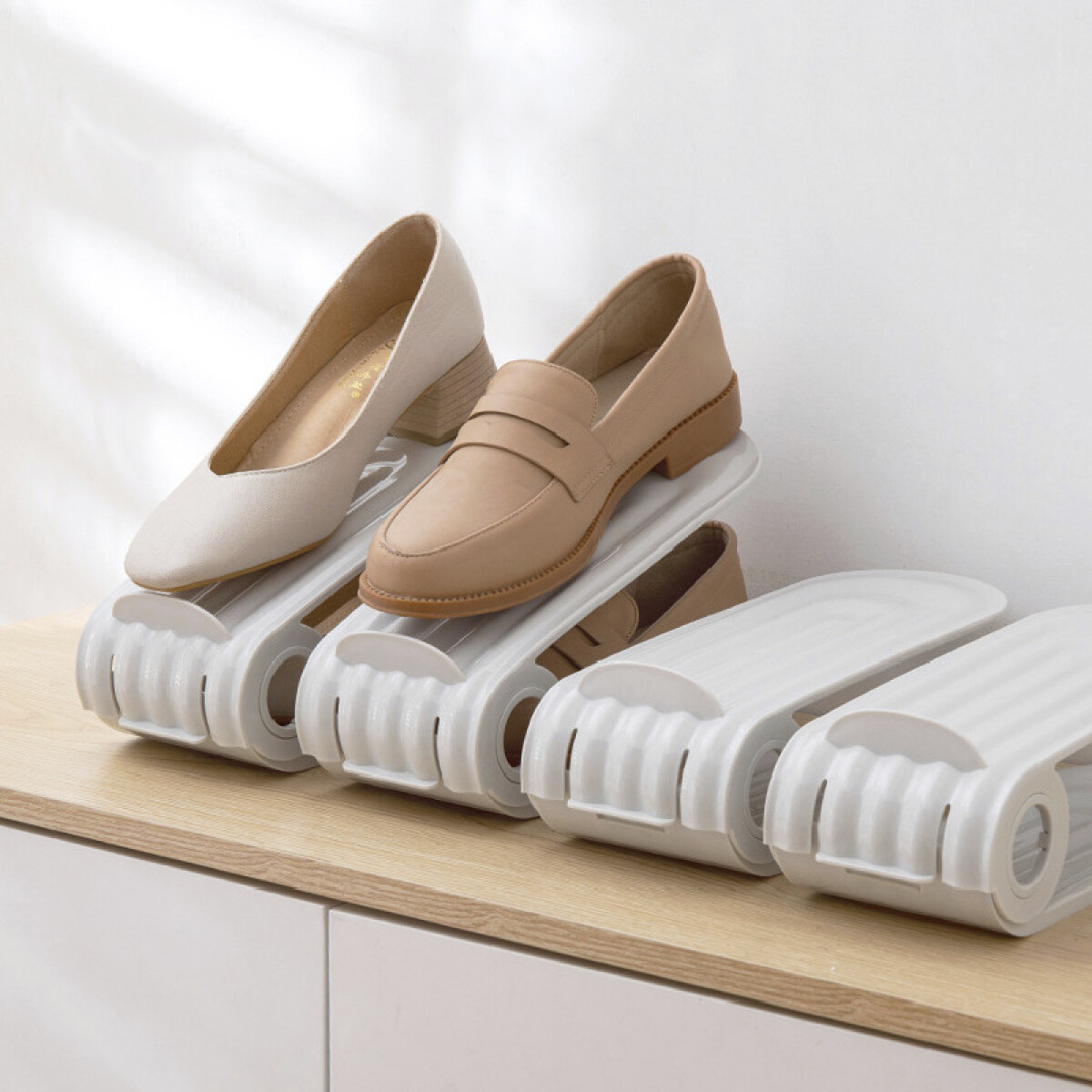 Soporte organizador doble para zapatos ajustable 