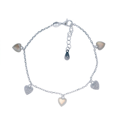 Pulsera de plata 925, CORAZONES. Pulsera de plata 925, CORAZONES.