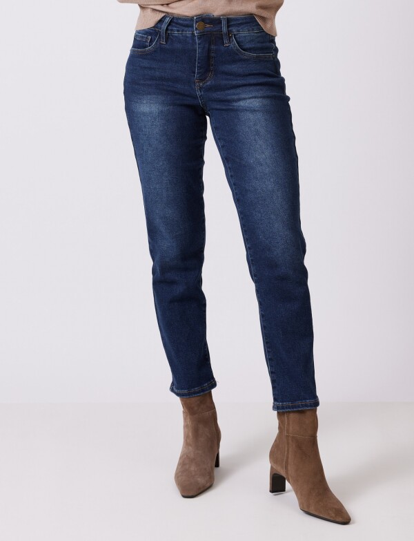 Jean Mom Slim JEAN OSCURO