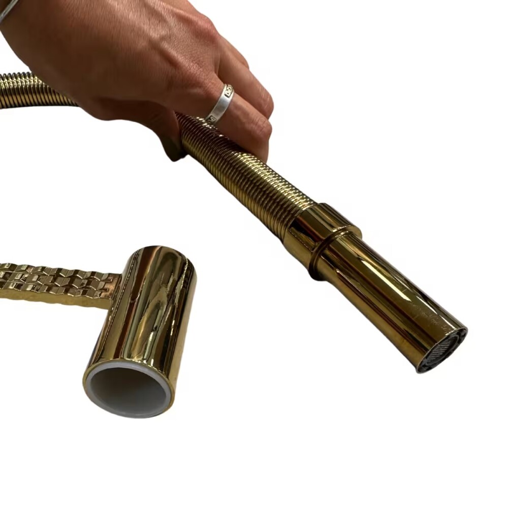 Grifería de cocina Monocomando de mesada Chef Pico móvil Gold Grifería De Cocina Monocomando De Mesada Chef Pico Móvil Gold