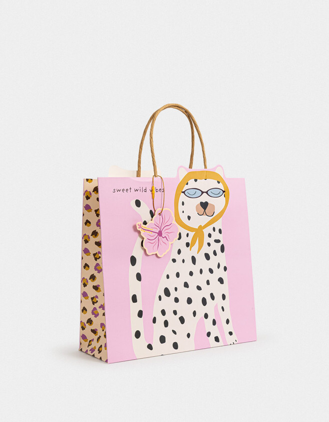 Accesorios Regalos Lúdico Bolsa De Regalo Mediana Con Borde Troquelado - Rosa Claro