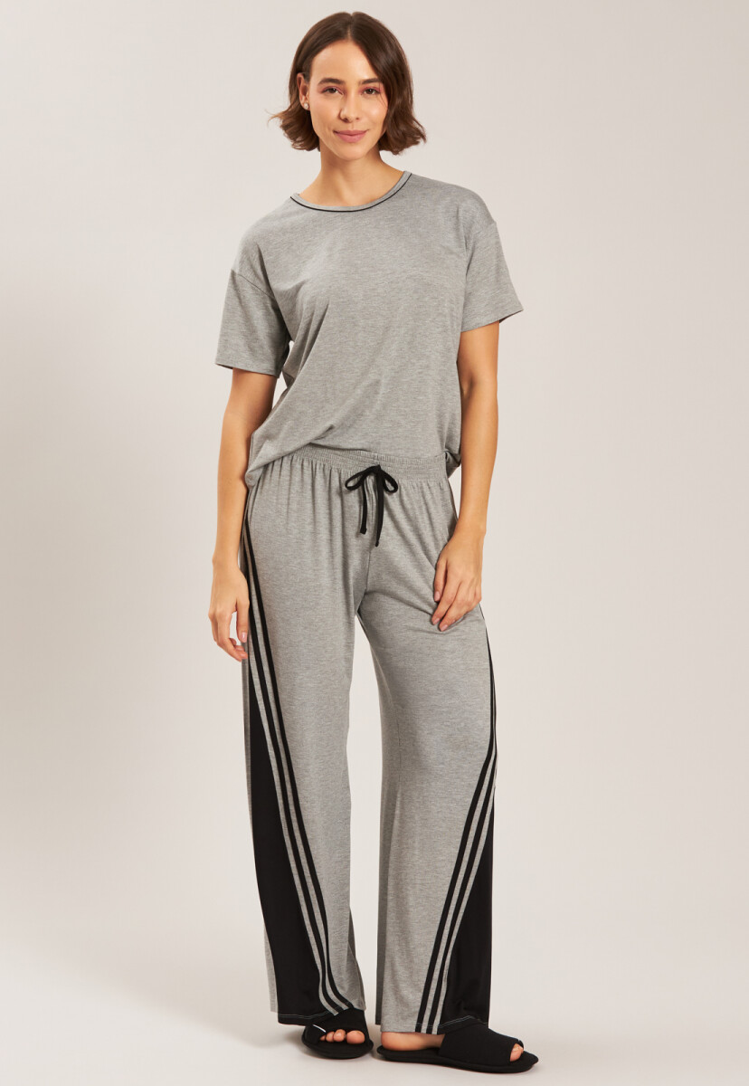 CONJUNTO COMBINADO LARGO - GRIS C/NEGRO 21291 