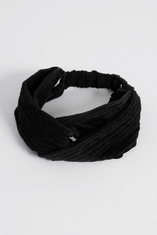 Vincha de tela nudo con elastico negro