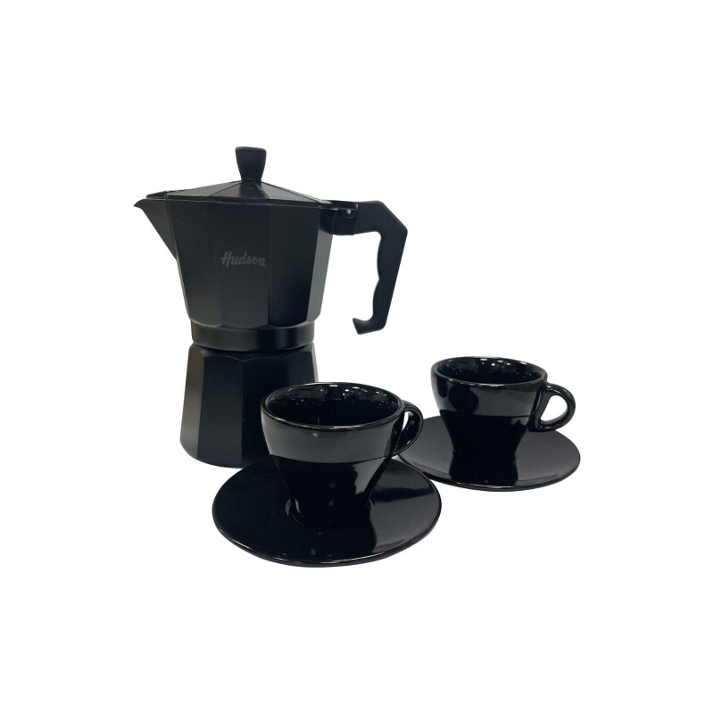 SET CAFETERA ITALIANA + 2 POCILLOS NEGROS SET CAFETERA ITALIANA + 2 POCILLOS NEGROS