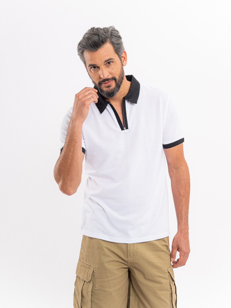 Remera m/c cierre - blanco 