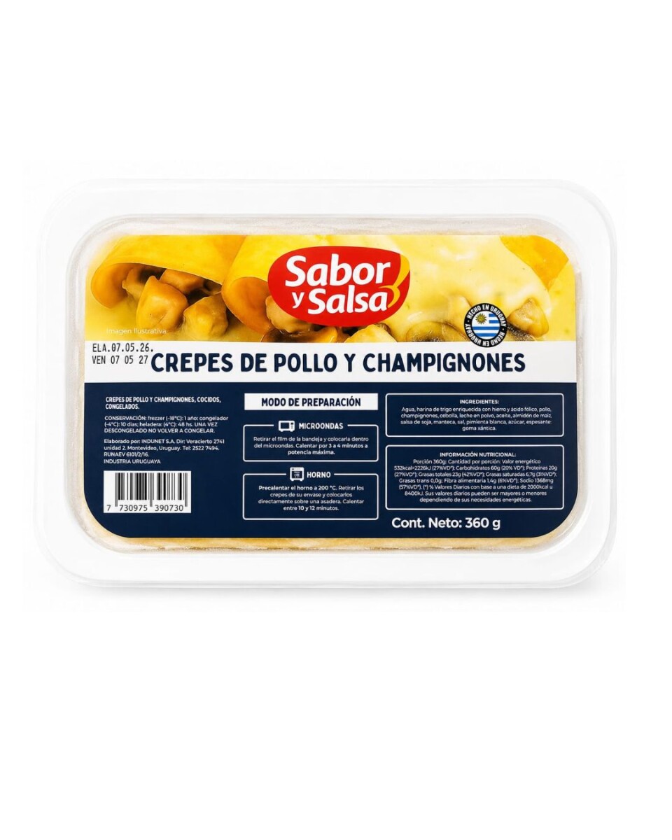 CREPES DE POLLO Y CHAMPIGNONES 