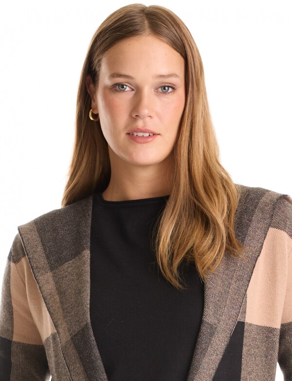 Cardigan Capucha Bls NEGRO/TOSTADO