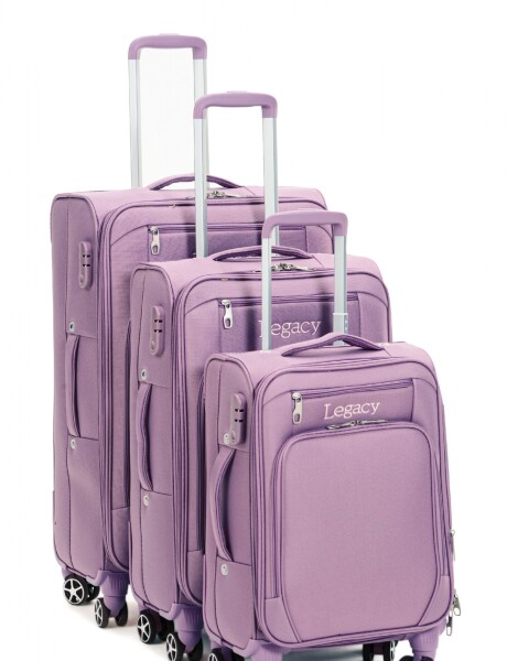 VALIJA DE TELA SEMI RIGIDA Rosada