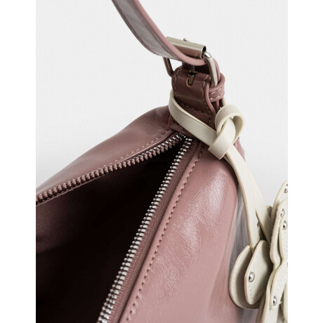 Bandolera Con Charm Rosa Viejo