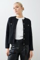 Chaqueta tejida con bolsillos negro