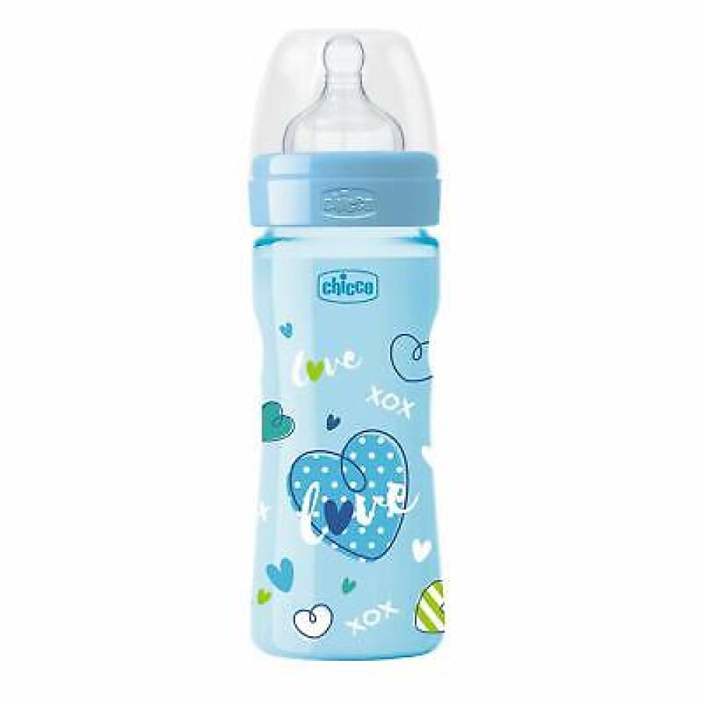 Biberon 250ml silicona benessere CHICCO celeste