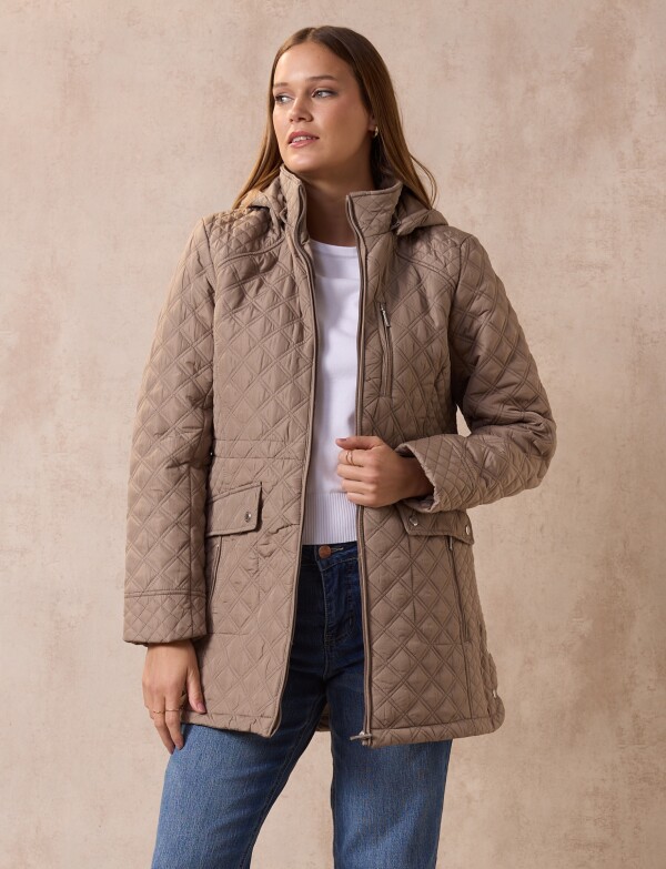 Campera Capitoneada BEIGE OSCURO