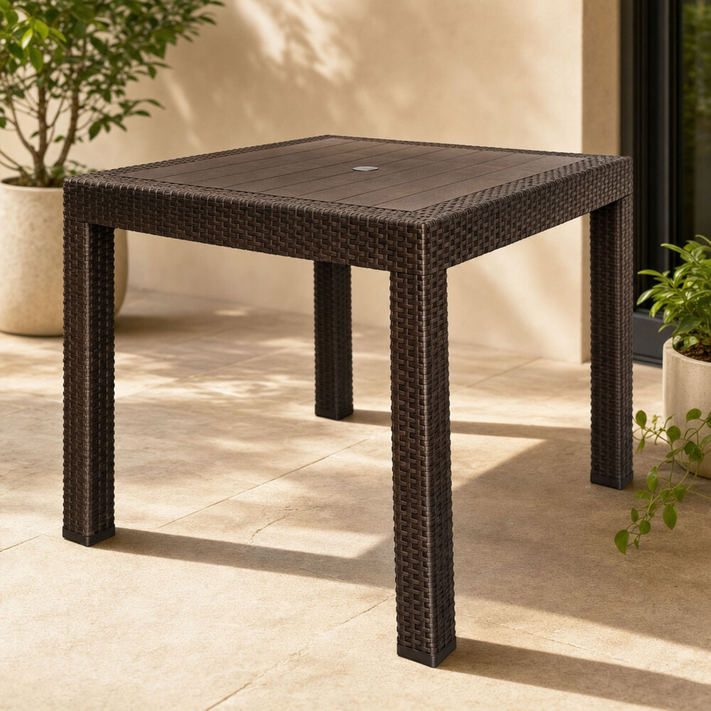 MESA COMEDOR 80CM POLIPROPILENO MARRON TULUM