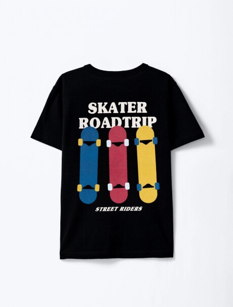 CAMISETA INFANTIL CON ESTAMPA NEGRO