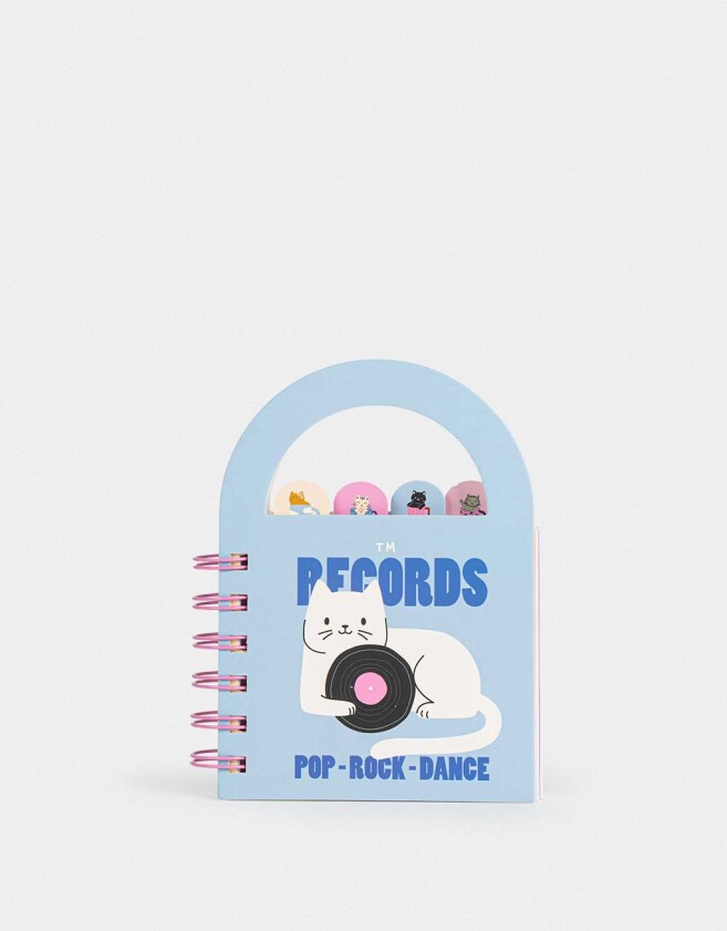 Anotadores Cuadernos y Memos Mini Cuaderno Con Señaladores - Azul Celeste