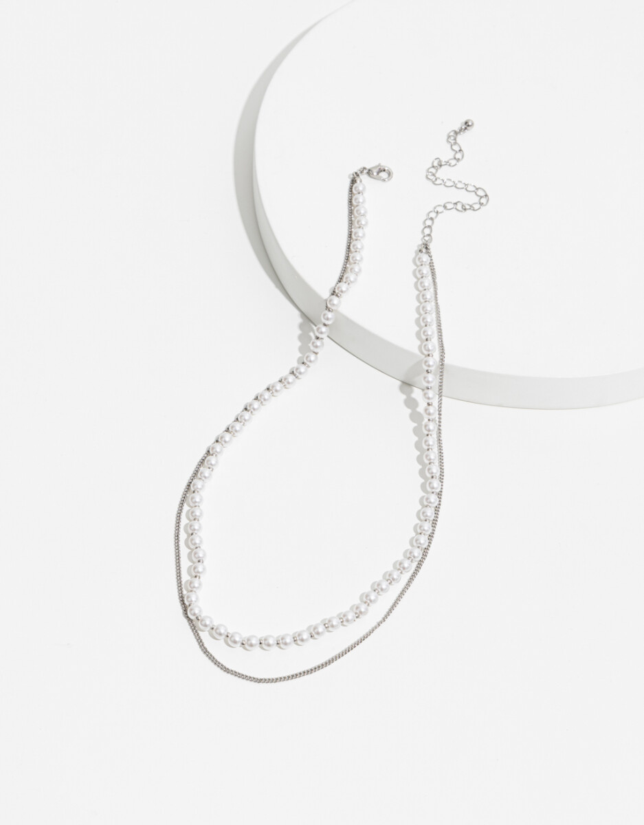 Collar Doble Con Perlas 