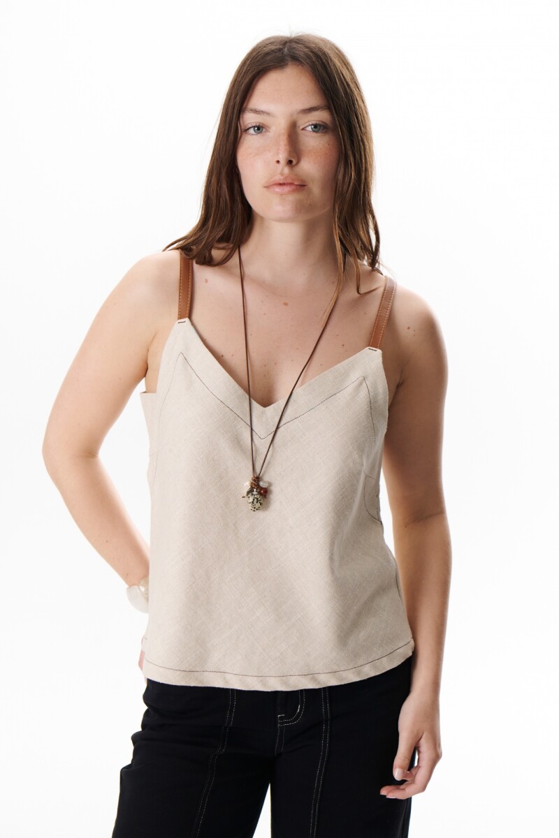 MUSCULOSA LINO ART BEIGE
