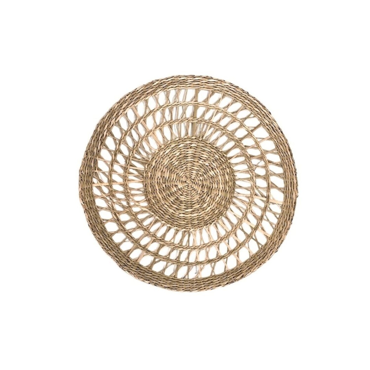 Individual Seagrass Diseño Círculos Rustico Hogar