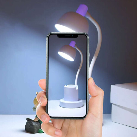 Lámpara veladora de escritorio con portalápices Celeste