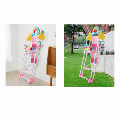 Silla Bebé Columpio Mecedor Juego Hamaca Int/ext Rosa