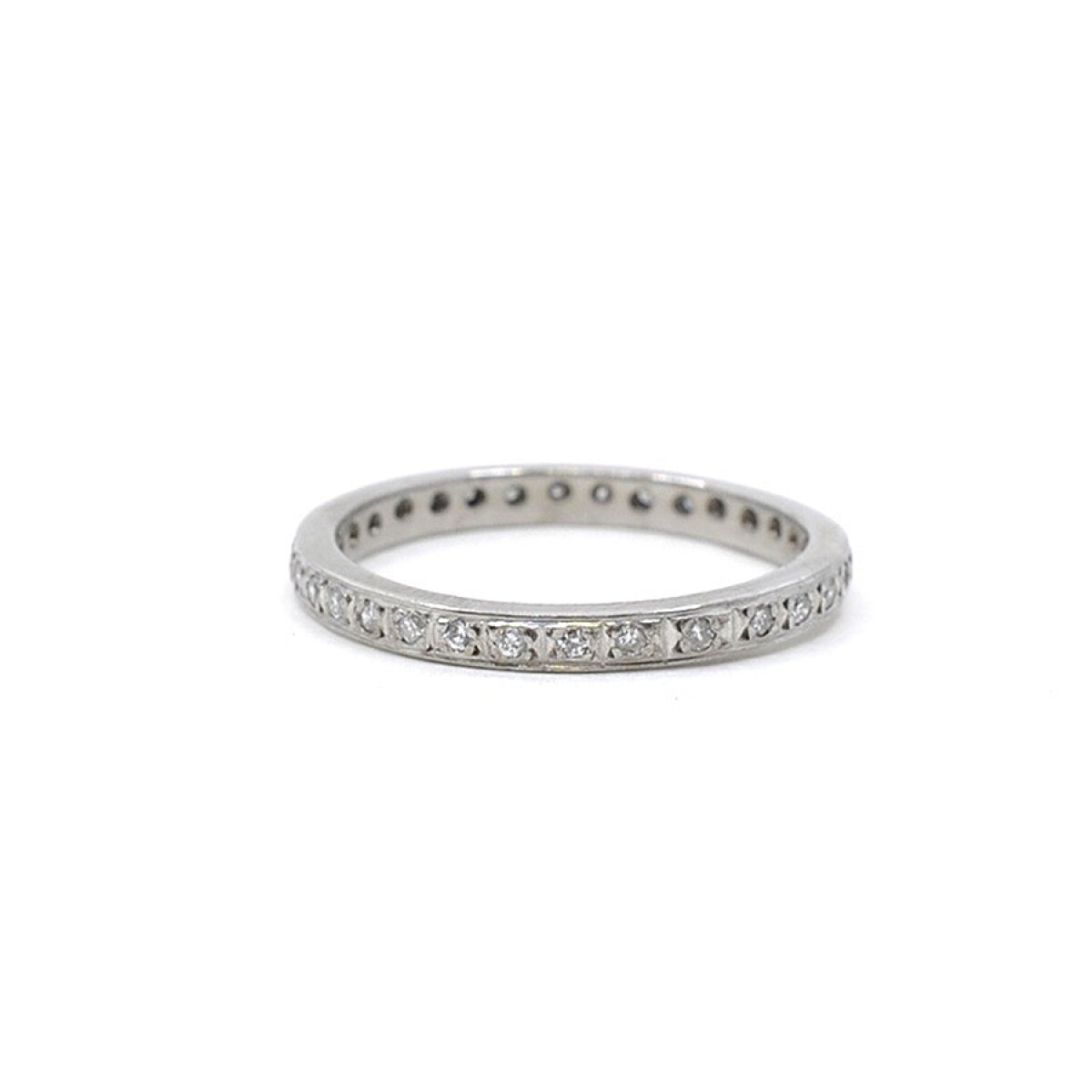Anillo Sin Fin En Oro Blanco 18K Y Brillantes 