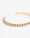 Pulseras Rígidas Metal Pulsera Rígida Metálica Bañada En Oro - Dorado