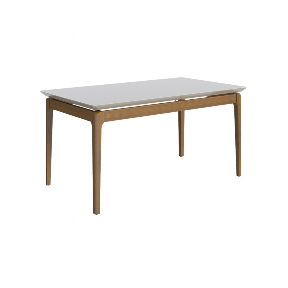 Mesa de Comedor Wind Línea Manhattan Vidrio - Blanco/Natural Mesa de Comedor Wind Línea Manhattan Vidrio - Blanco/Natural