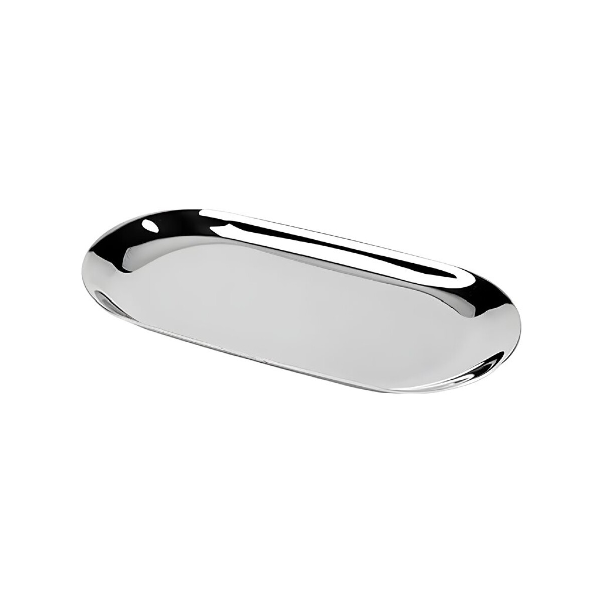 BANDEJA OVAL 22x9CM METAL PLATEADO 