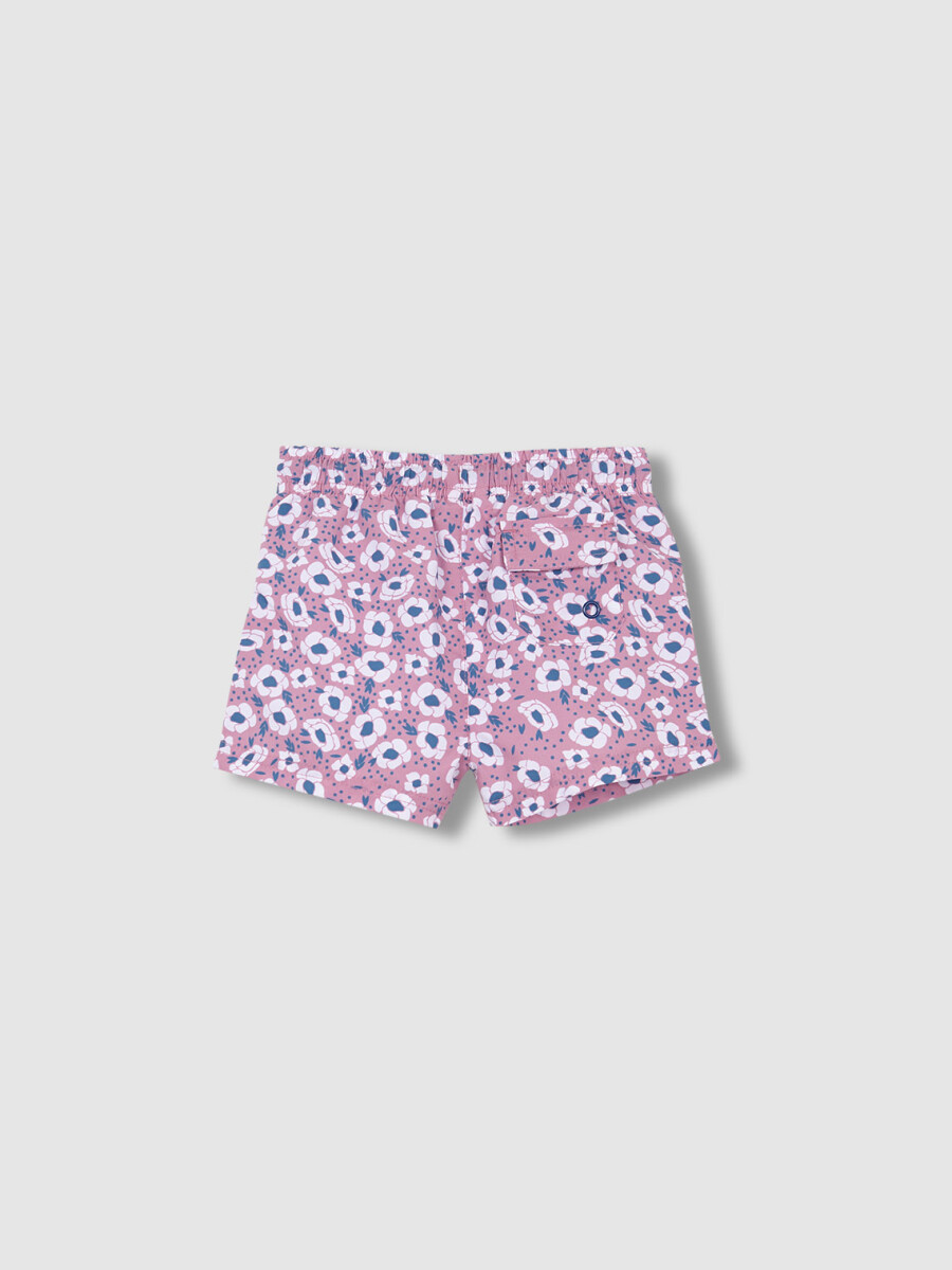 Traje De Baño Estampado Flor Grand Rosa Medio