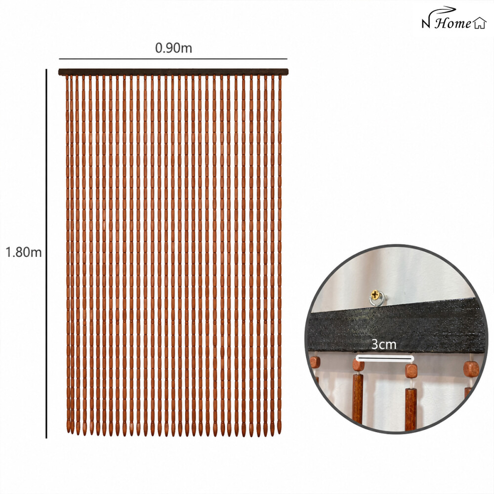 Cortina de Bambú Madera Rústica Beige