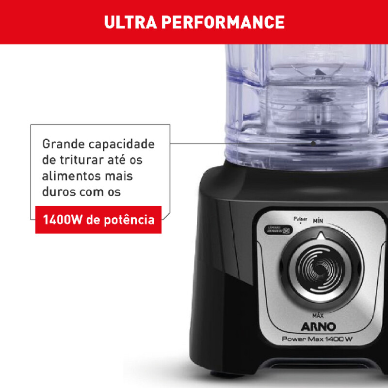 Licuadora Arno Power Max | Potencia de 1400w | Jarra de 3,1 Lts. Licuadora Arno Power Max | Potencia de 1400w | Jarra de 3,1 Lts.