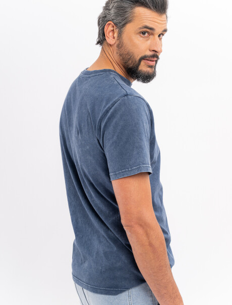 T-shirt m/c estoneada azul