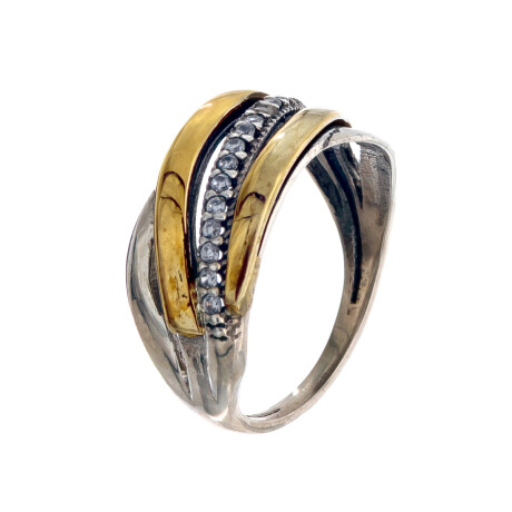 Anillo de Plata 925, Double y circonias Anillo de Plata 925, Double y circonias