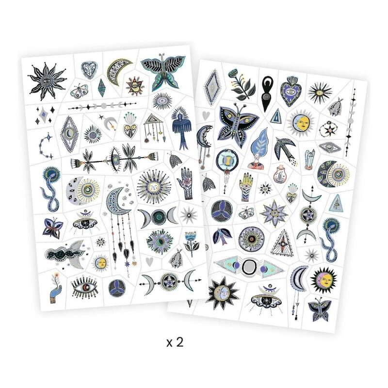 TATTOOS Set X50 Tatuajes Removibles Para Niños Djeco - Wicca