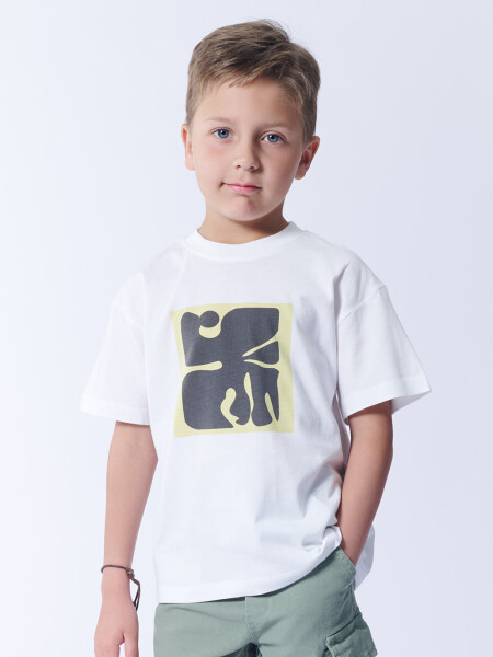 Remera Algodón Flores Blanco