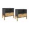 Mesa De Luz Nordica Living Dormitorio Combinada 1 Cajón X2 Negro
