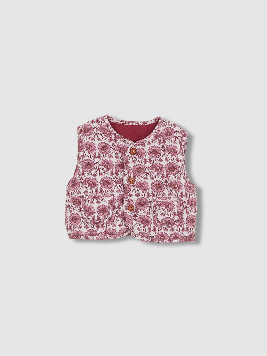 Chaleco Acolchado Reversible Berenjena