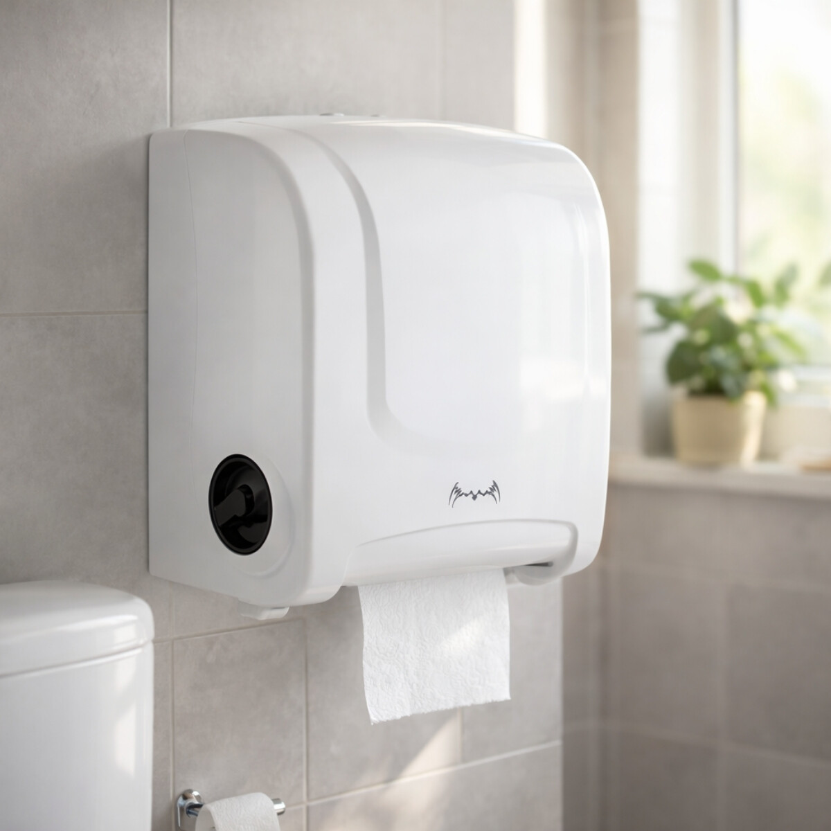 Dispensador plástico de papel toalla en rollo - BLANCO 