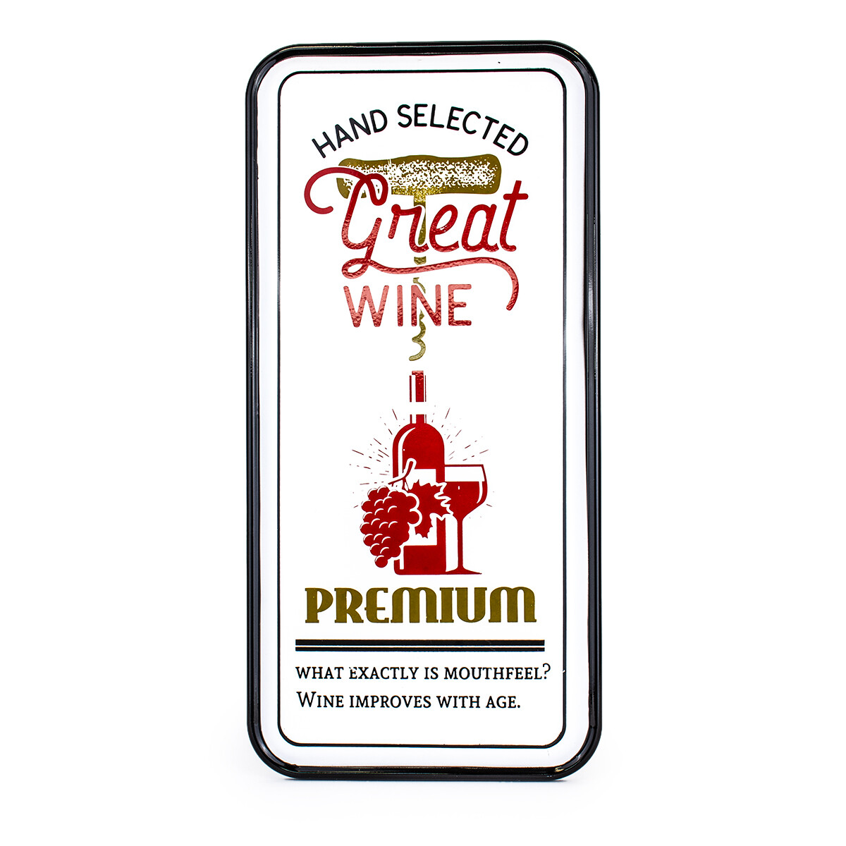 Chapa grande rectangular decorativa - Great Wine 