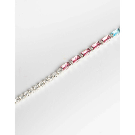 Pulsera Flexible Con Cubic En Color Plateado