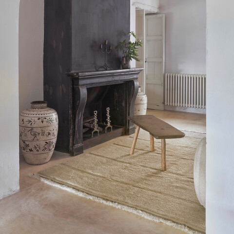 Alfombra lavable de lana Steppe Beige - L