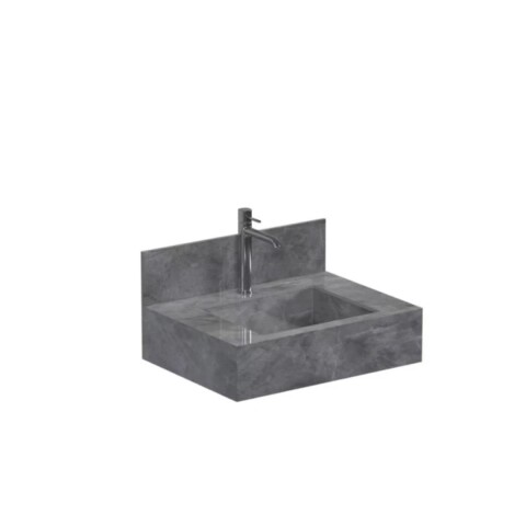 Mueble de baño suspendido de porcelanato Gris Napoles 60 cm con bacha incorporada Mueble De Baño Suspendido De Porcelanato Gris Napoles 60 Cm Con Bacha Incorporada