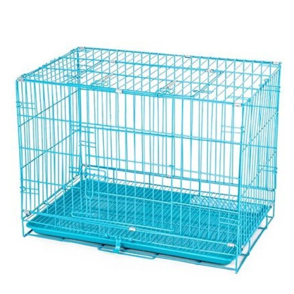 Canil Jaula Corral Perro Mascota Lili 90 cm Grande De Metal Variante Color Celeste