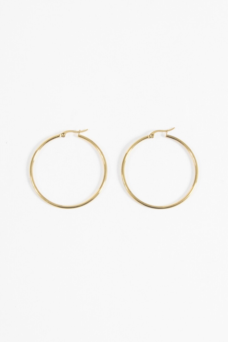 Aros acero maxi dorado