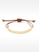 Pulsera Rígida De Cordón De Piel dorado